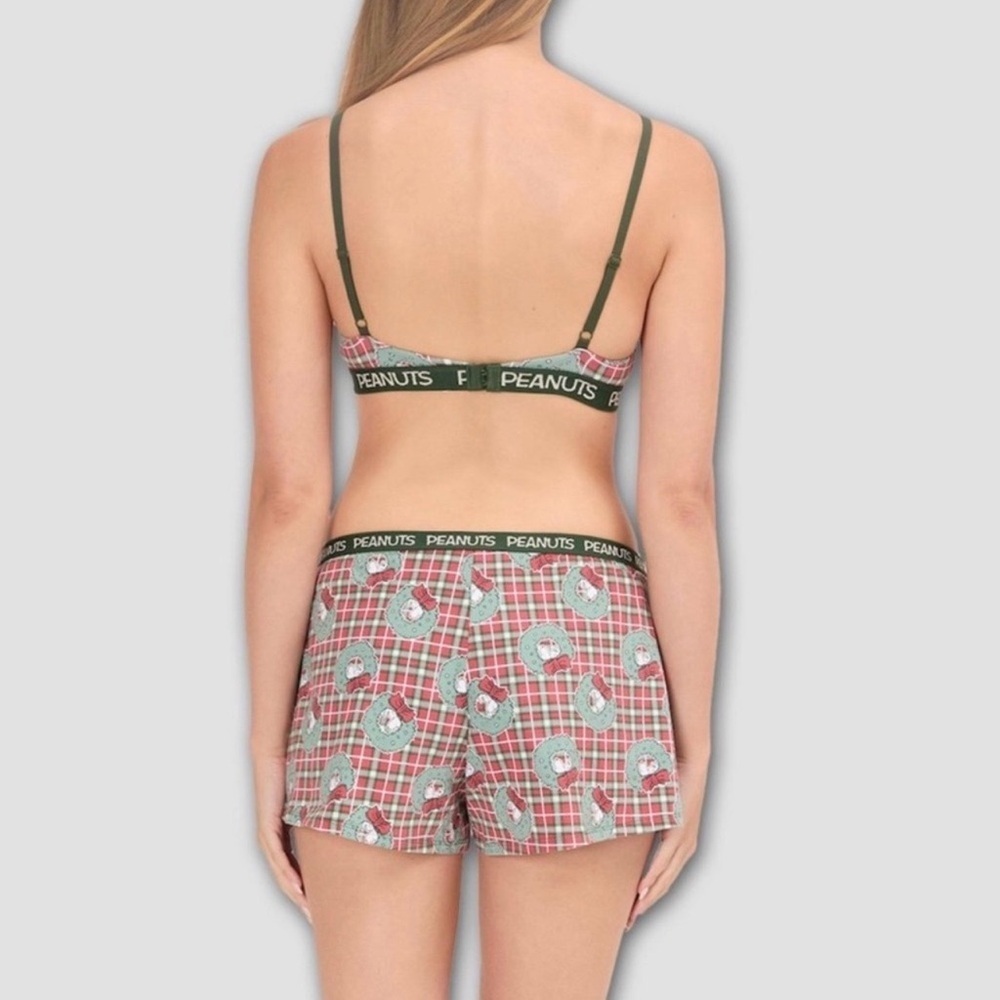 NWT Peanuts Women's Holiday Boxer Shorts and Bra Sets - XXL - Picture 2 of 5
